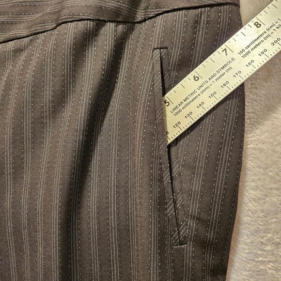 Semantiks Suit Womens 12 Gray Stripes 2 Button notched Jacket Straight Leg Caree - Picture 15 of 16